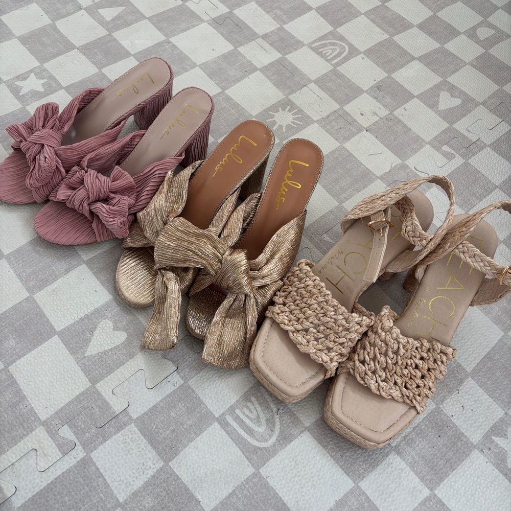 Lulu's Pink, Gold, and Tan Women's Shoes
